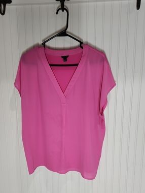 Ann Taylor Women's Pink V-Neck Blouse